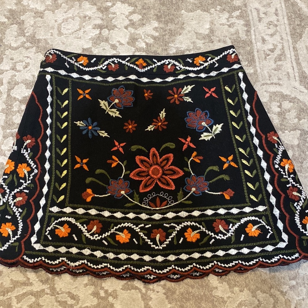 Forever 21 Embroidered Mini Skirt